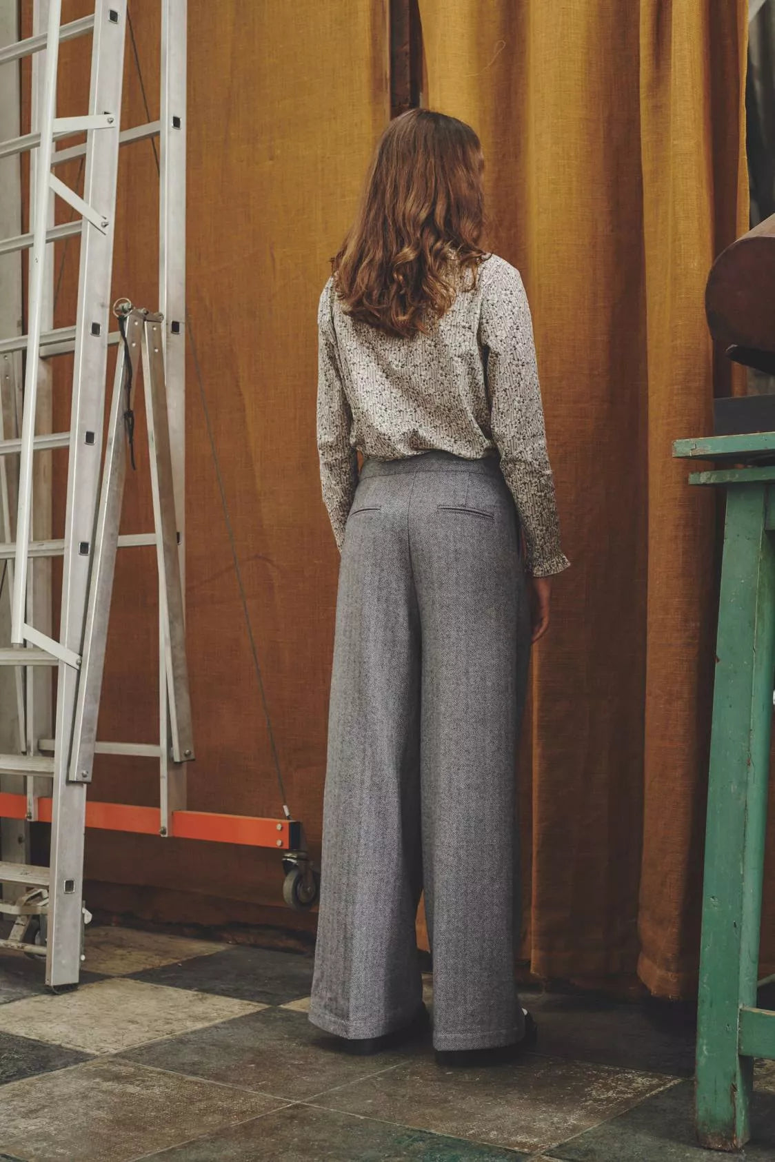 Pandora Herringbone Wide Leg Pants - LAST PIECE